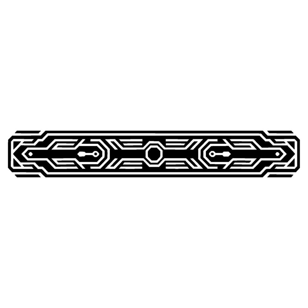 Modern Tech Border Black Geometric on White vector