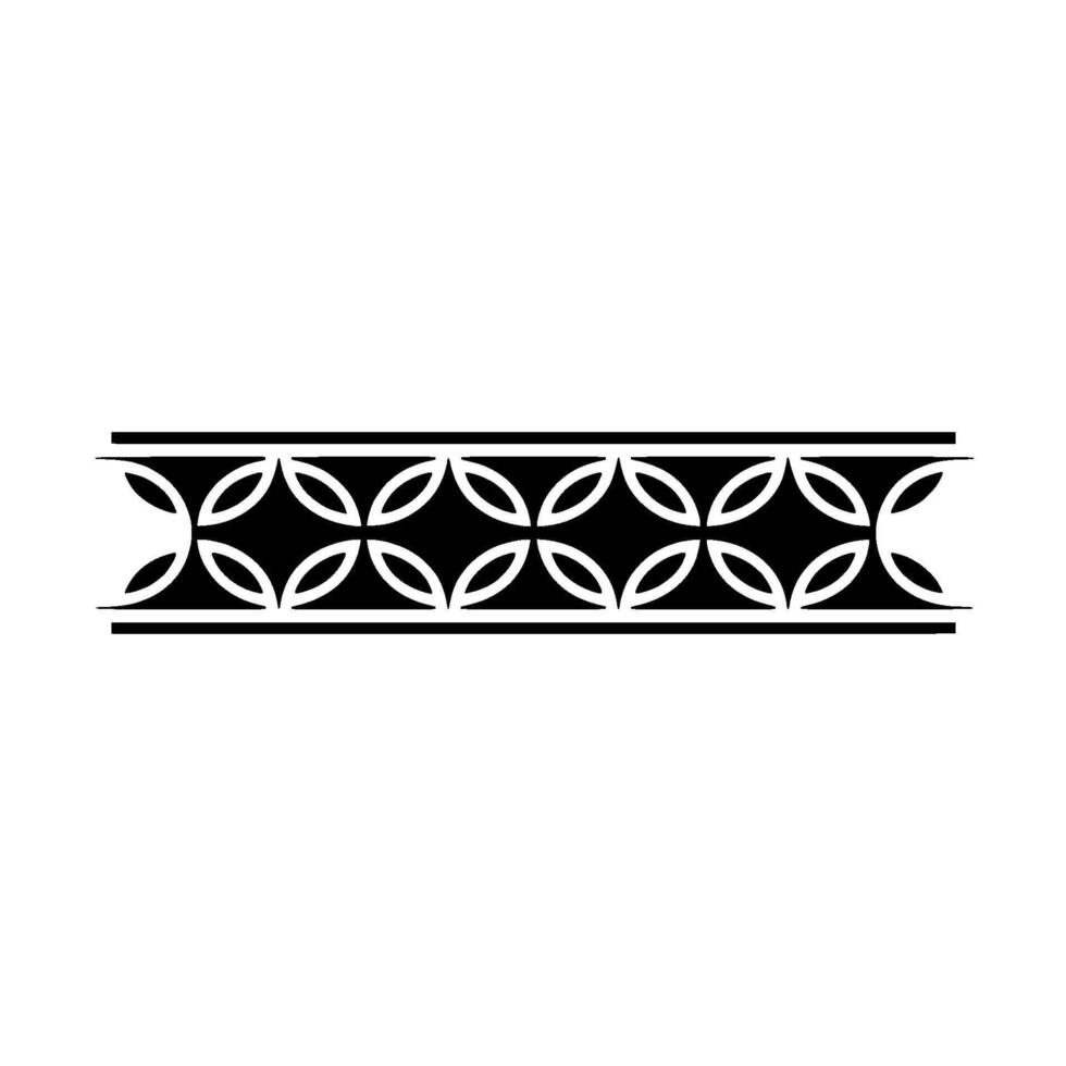 Geometric Border Element Black and White Floral vector