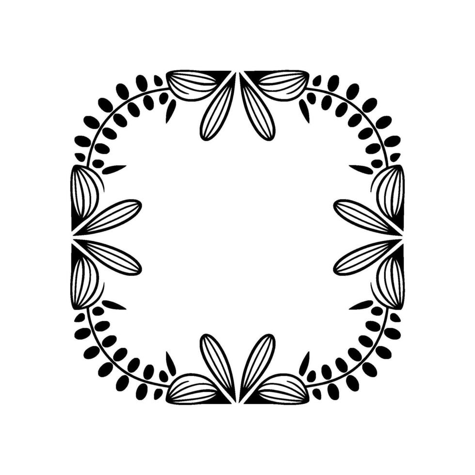 Minimalist Floral Frame with Clean Typography Element vector