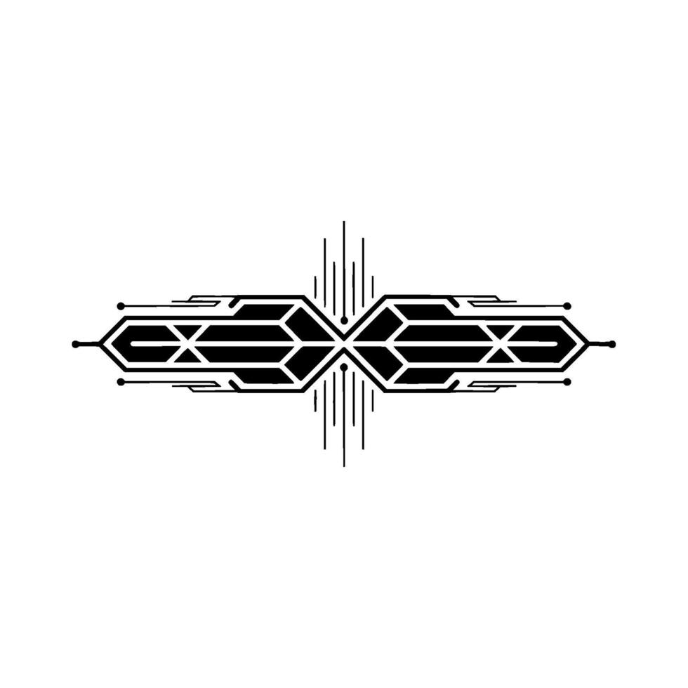 Geometric Line Art Minimalist Tech Element on White Background vector