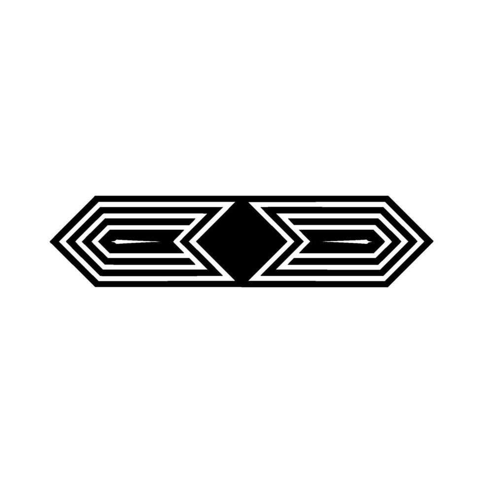 Geometric Black and White Abstract Pattern on White vector