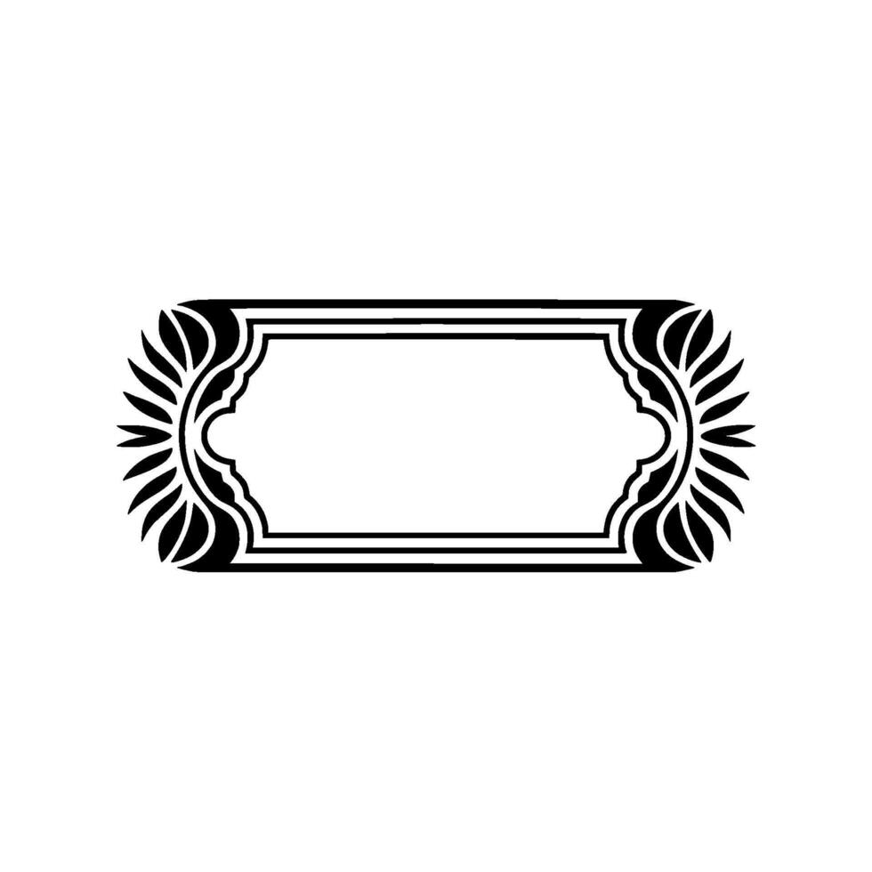Ornate Black White Frame , Minimalist Style, Decorative Element vector