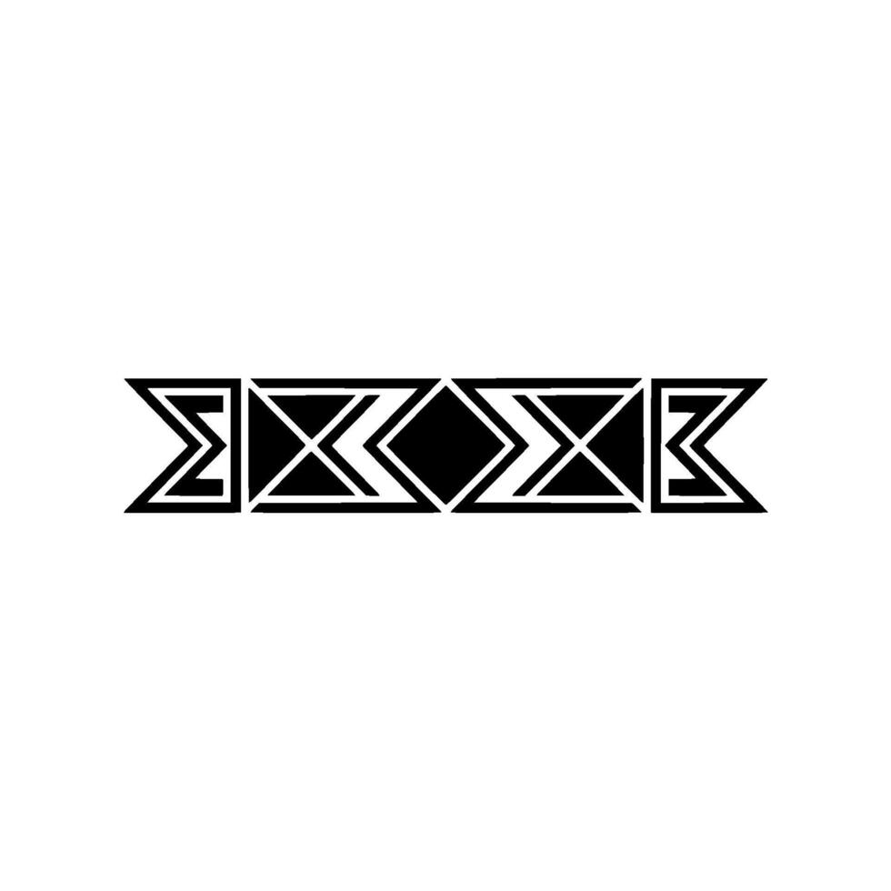 Minimalist Geometric Band Element, Black on White vector
