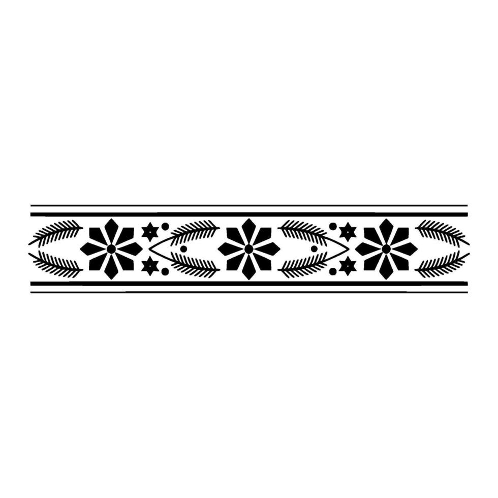 Ornamental Floral Border, Black and White vector