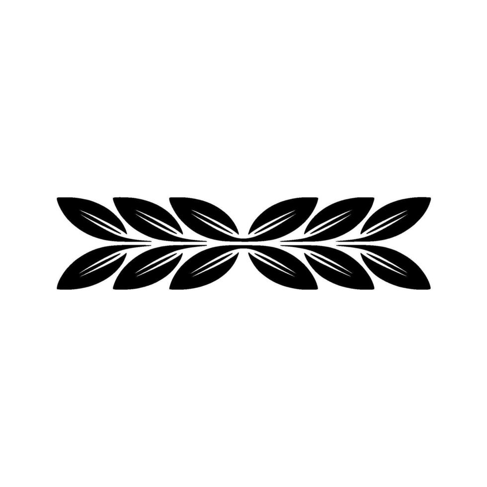 Elegant Black Leaf Motif on Neutral Background vector