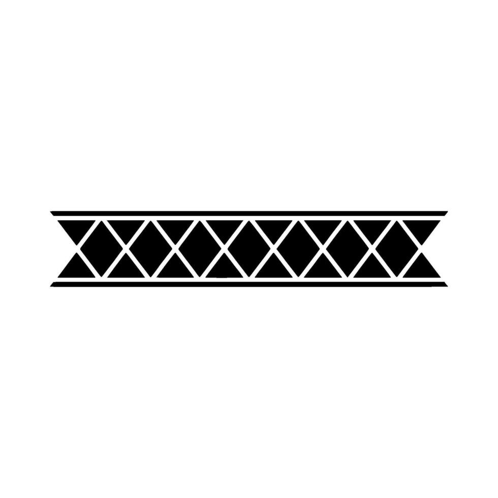 Minimalist Geometric Diamond Grid Border, Black White Element vector