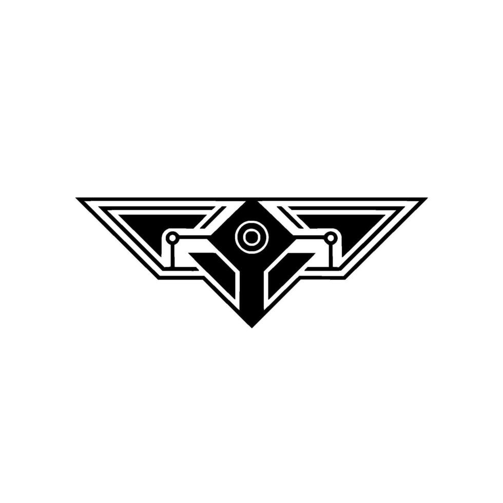 Futuristic Tech Geometric with Glowing Eye vector