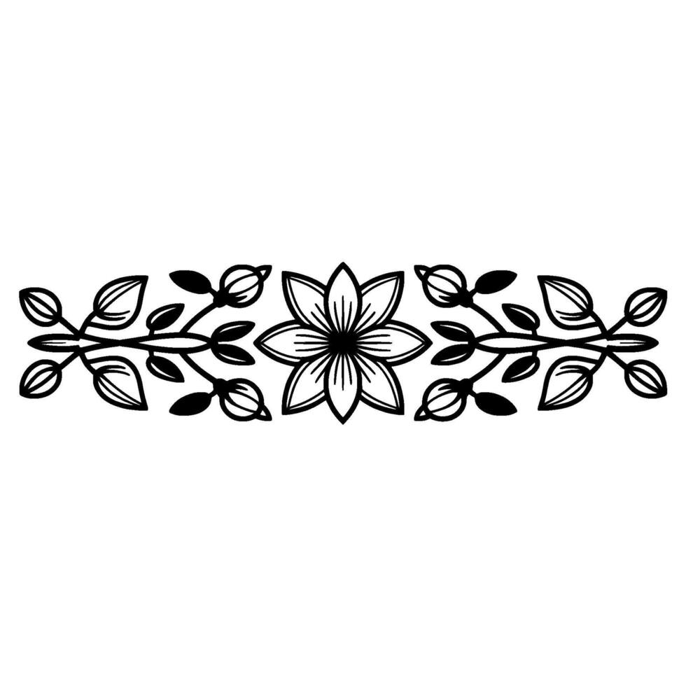 Elegant Black Floral Border on Cream Background 1 vector