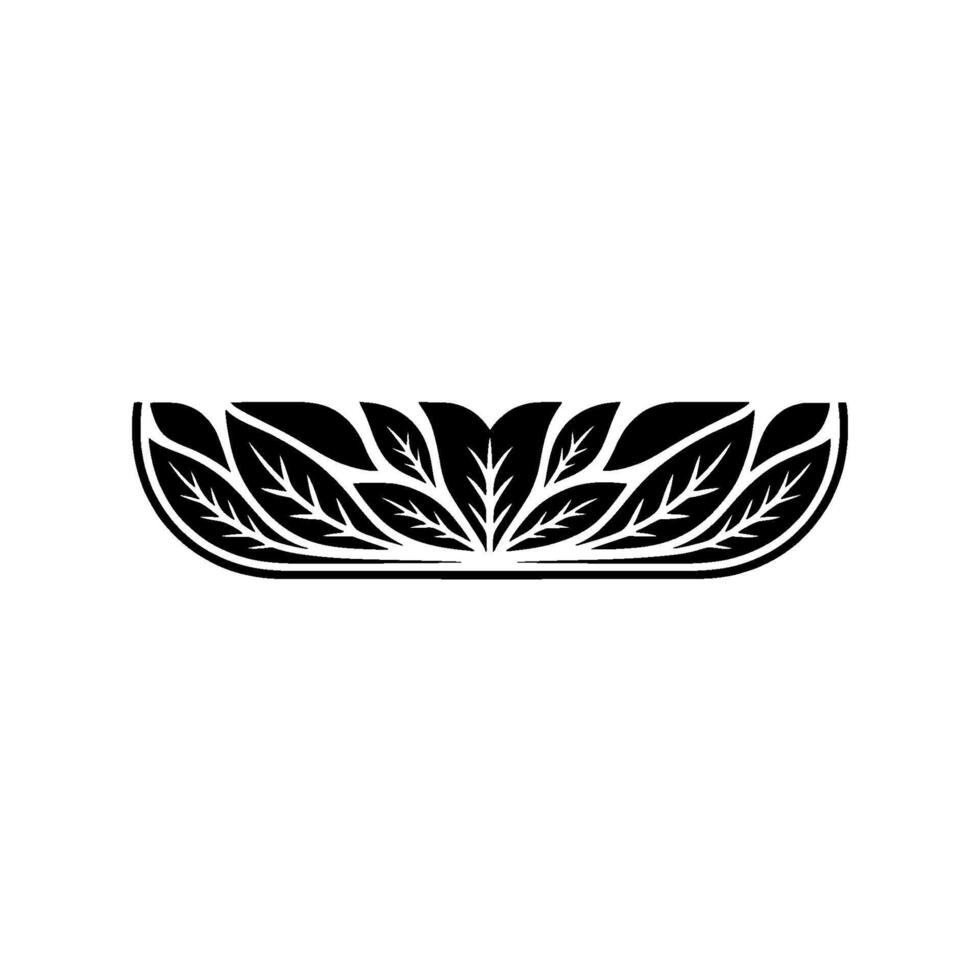 Elegant Black Leaf on White Background, Minimalist Floral Motif vector