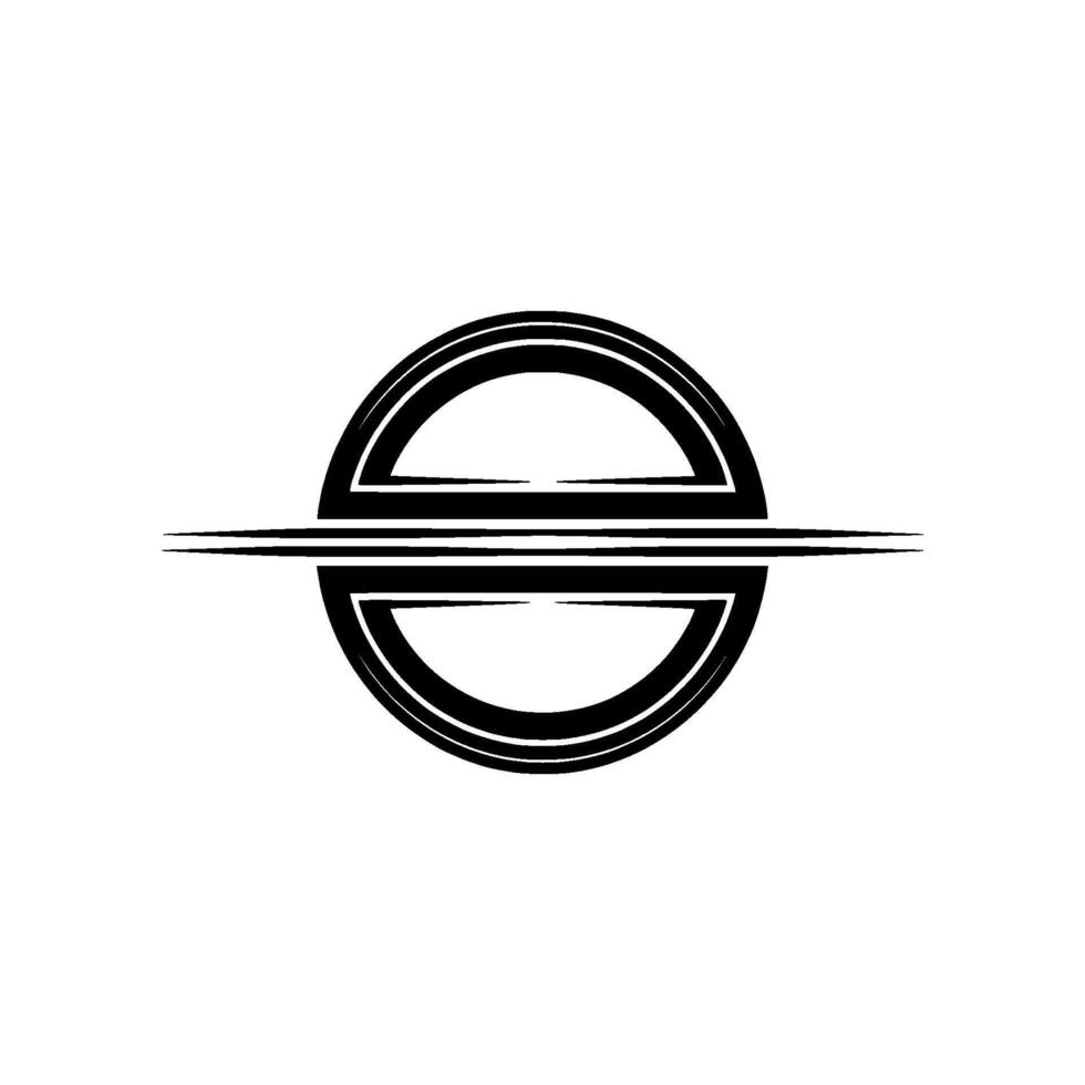 Minimalist Black Circle with Horizontal Lines, Elegant and Abstract vector