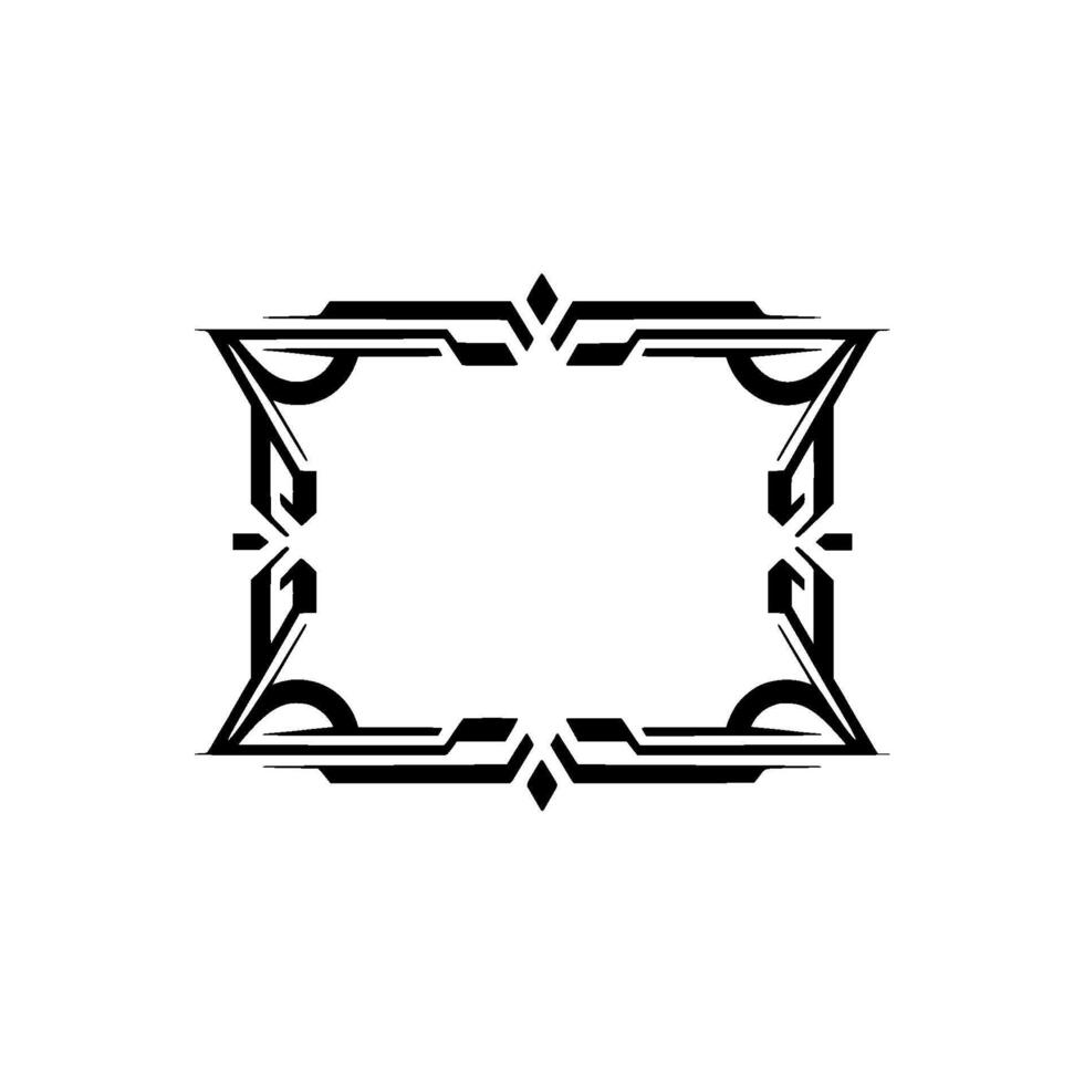 Art Deco Geometric Frame, Black on White, Minimalist vector