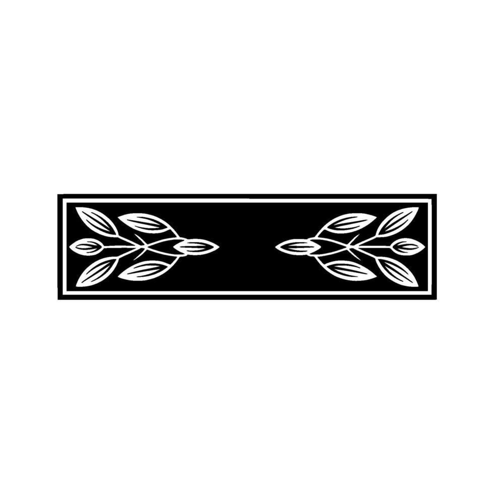 Elegant Black White Leaf Ornament on Neutral Background vector