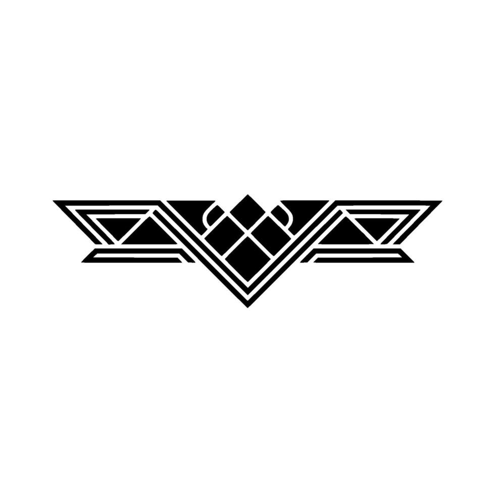 Geometric Black Emblem on White, Art Deco Style vector