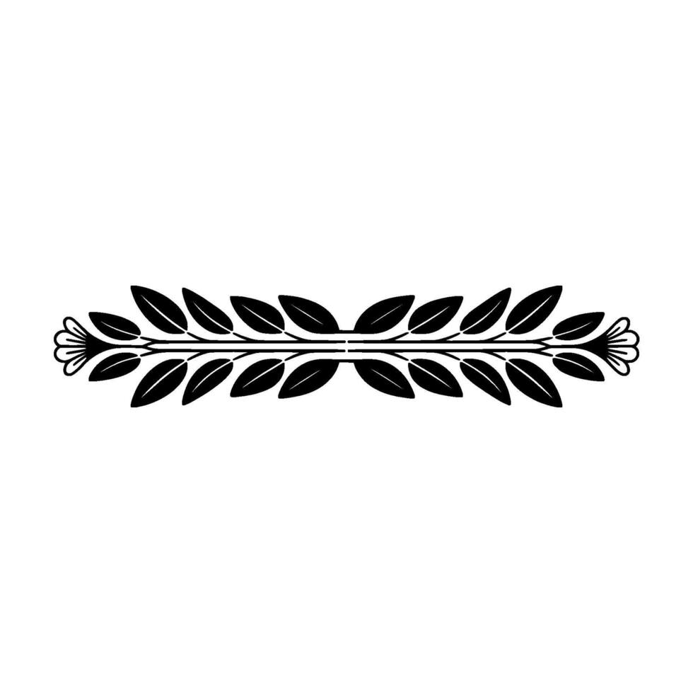 Elegant Black Leaf Garland on Cream Background vector