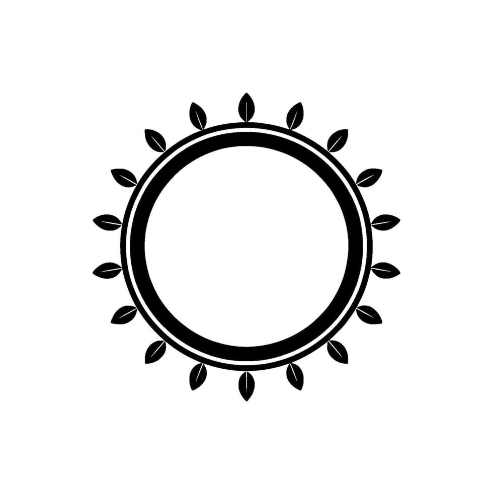 Minimalist Black Leaf Frame on White Background vector