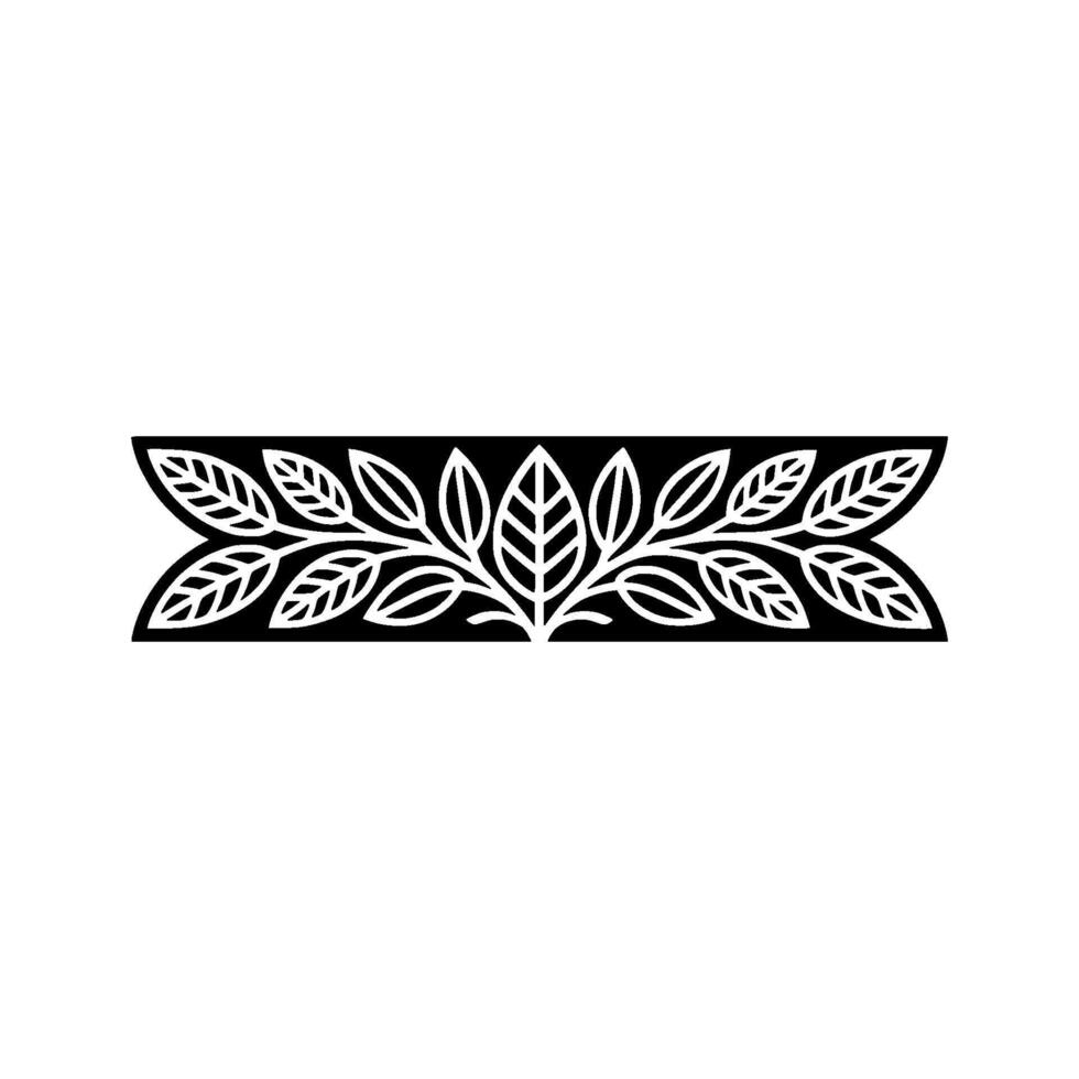 Elegant Black and White Leafy Border Minimalist, NatureInspired vector
