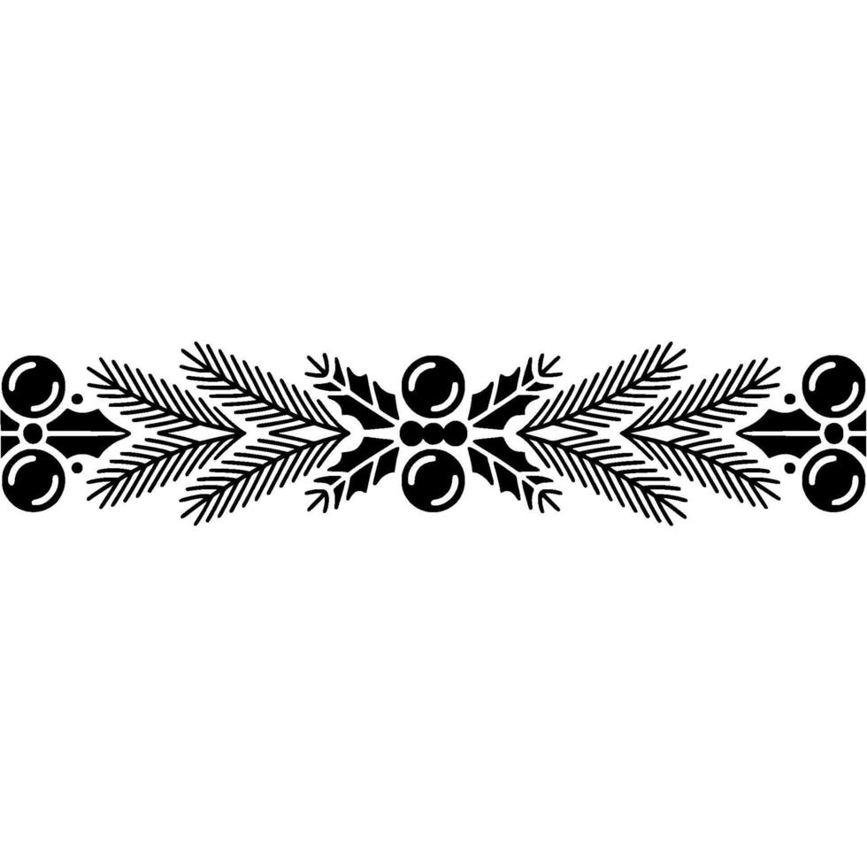Minimalist Christmas Garland on White Holiday Decoration vector