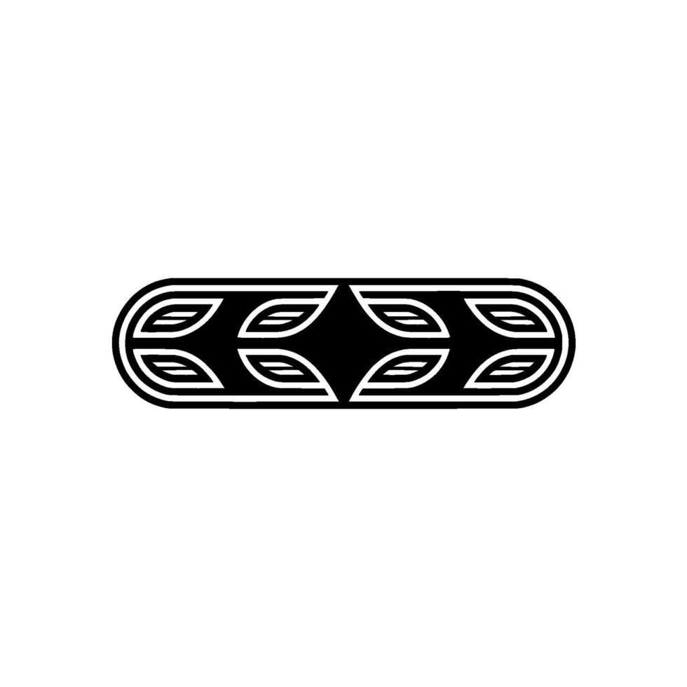 Abstract Ornamental Leaf Shape , Black and White, Minimalist, Repeatable Pattern vector