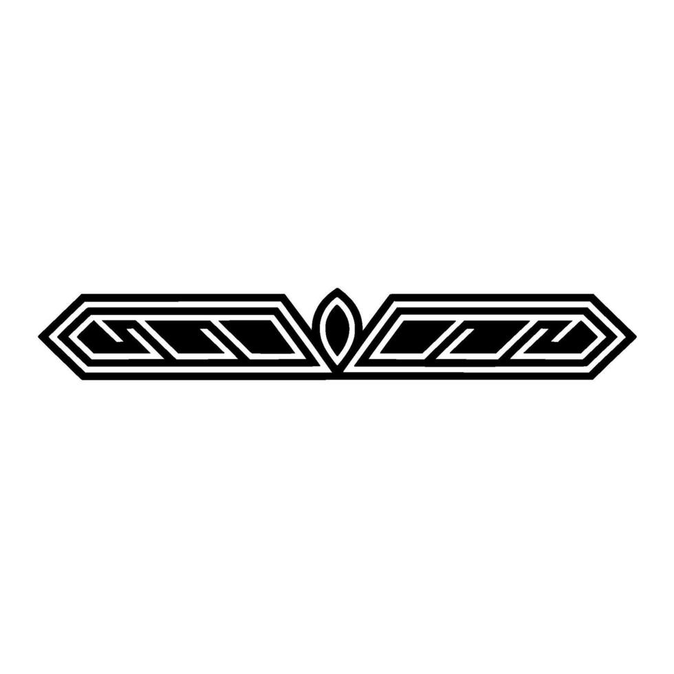 Geometric Art Deco Border with Leaf Motif on White vector