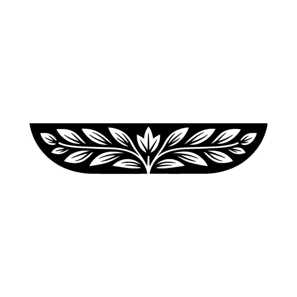 Elegant Black and White Leaf Motif Illustration, Border vector