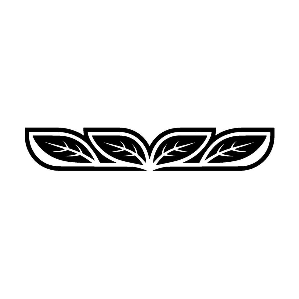 Minimalist Leaf Element, Black and White, NatureInspired vector