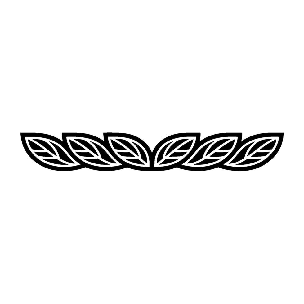 Elegant Leaf Border , Black and White, Decorative Ornament vector