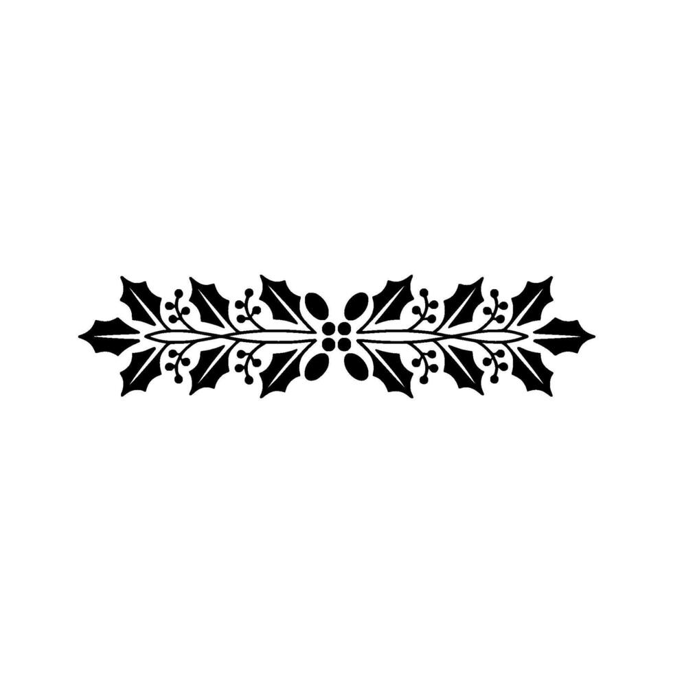 Elegant Holly Berry Border Minimalist Christmas vector