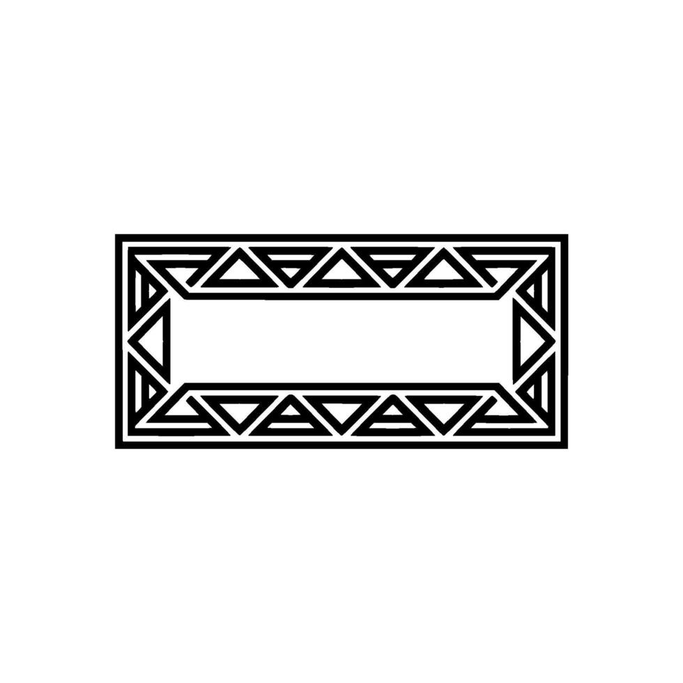 Geometric Frame , Black and White Illustration vector