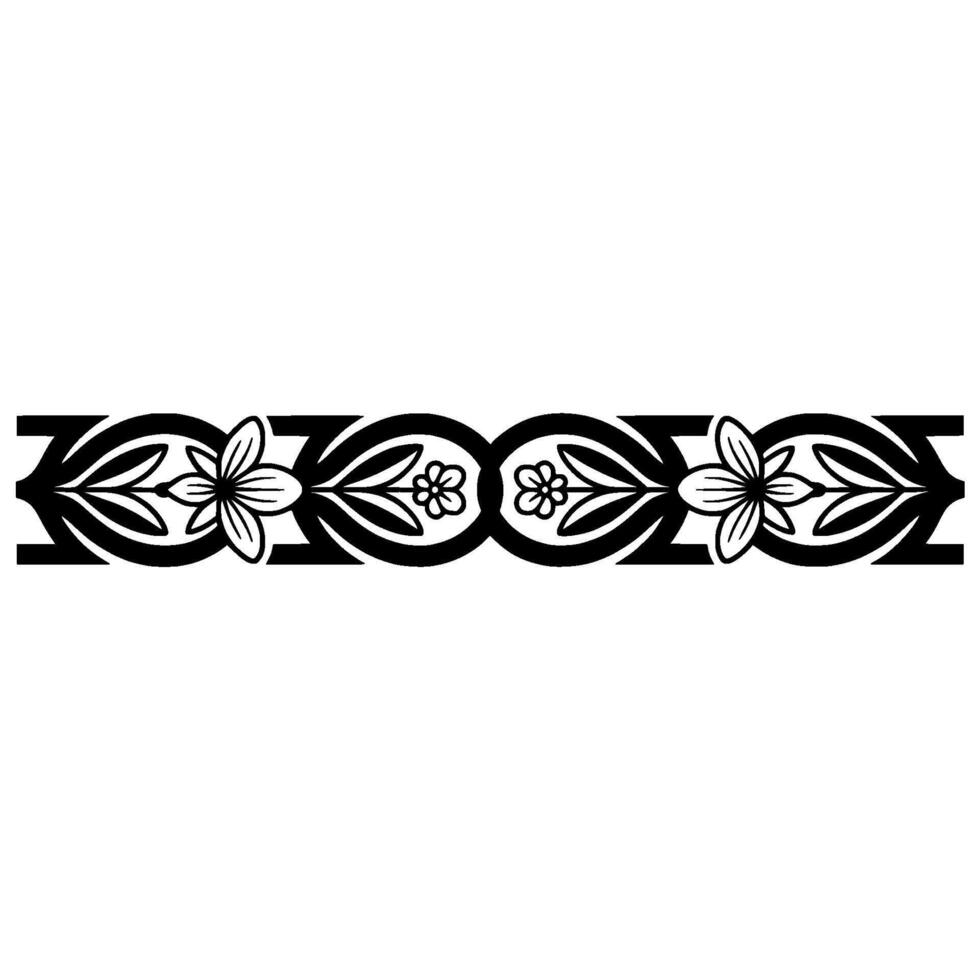 Elegant Black Floral Border on White Background 32 vector