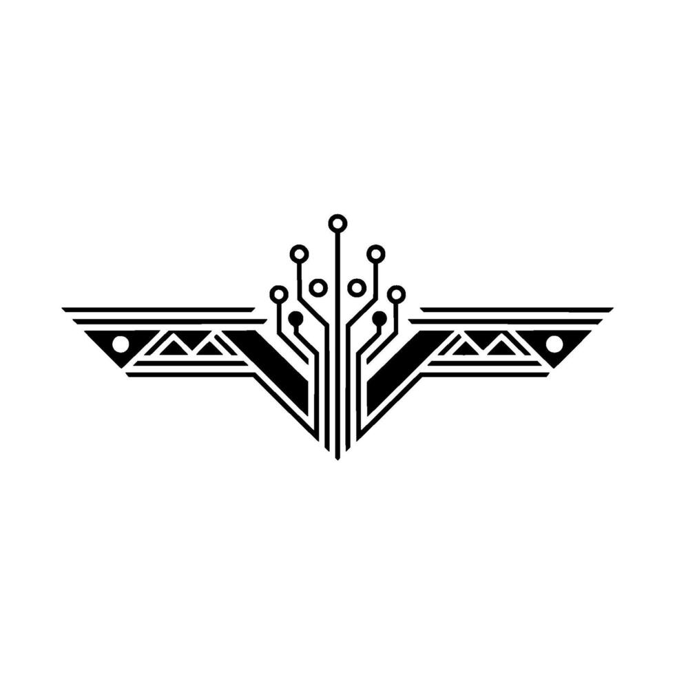 Abstract Tech Circuitry in Black and White vector