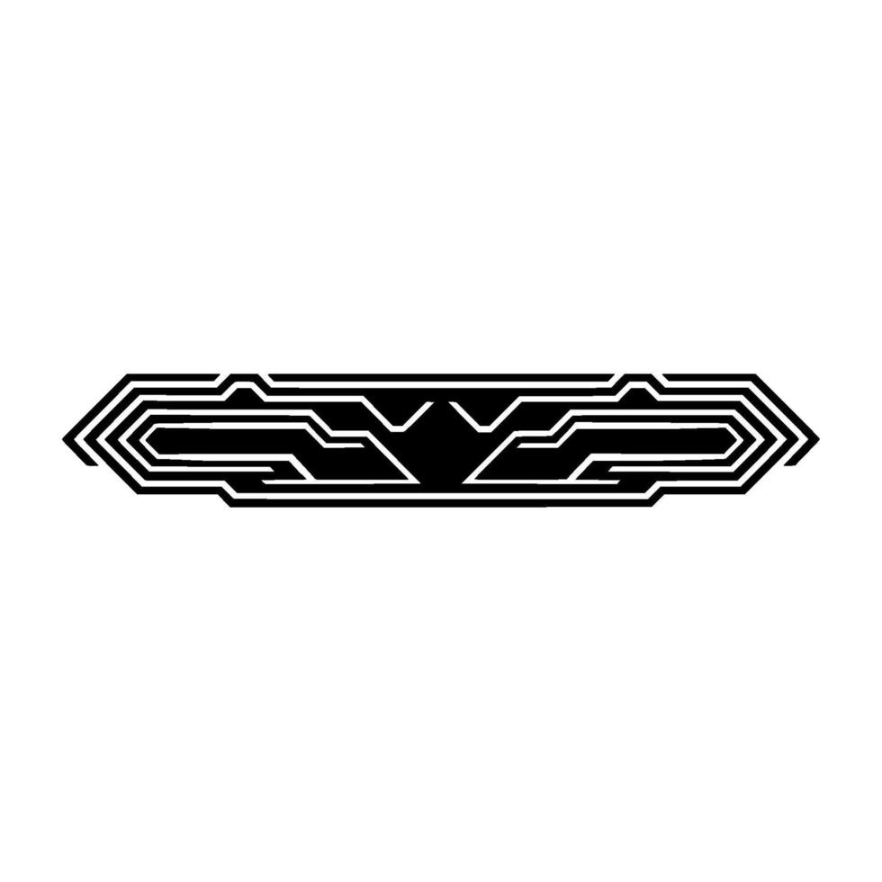 Futuristic Tech Element Black White Geometric Circuit vector