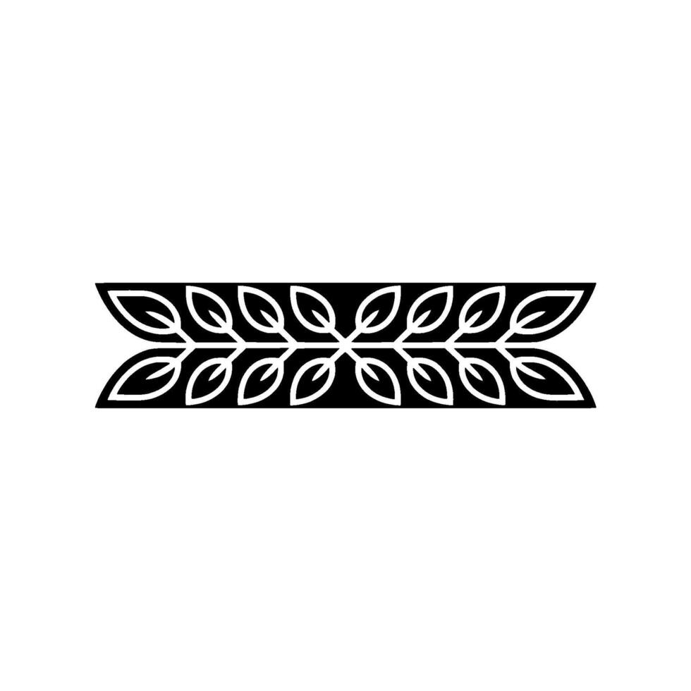 Elegant Leaf Border , Black and White Ornament vector