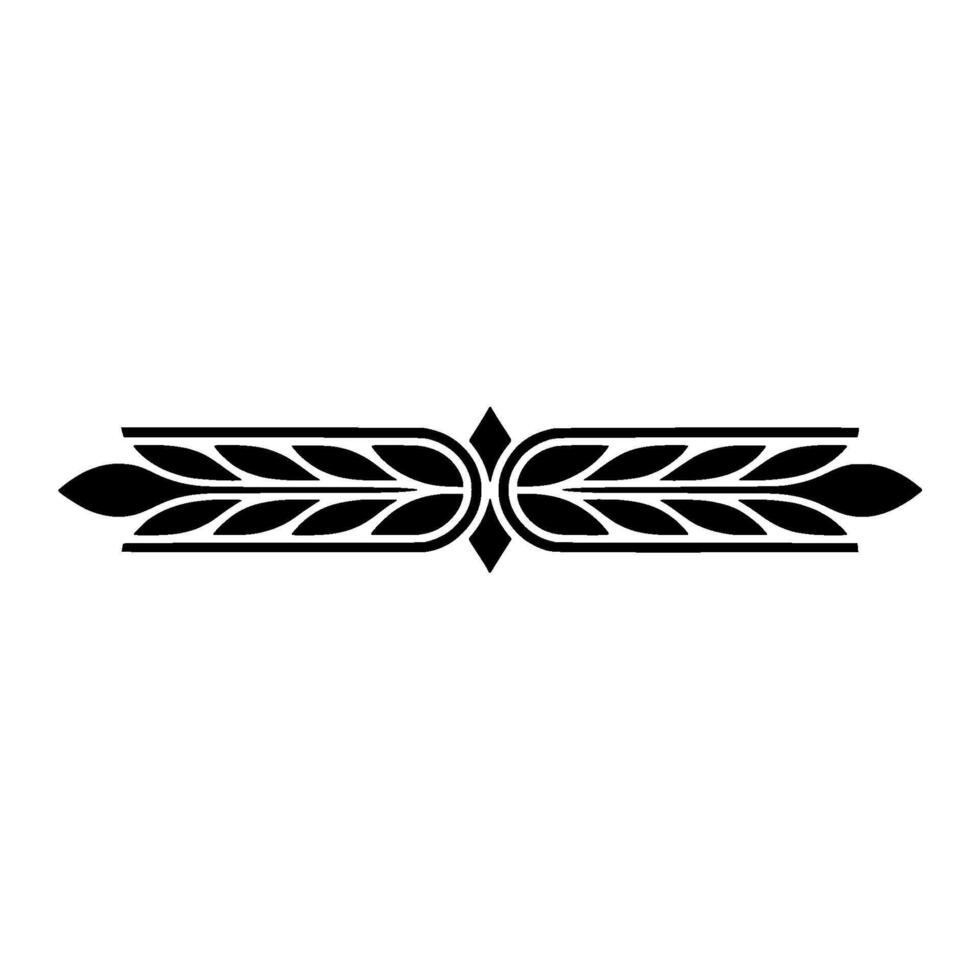 Elegant Black Leaf Divider, Decorative Border Illustration vector