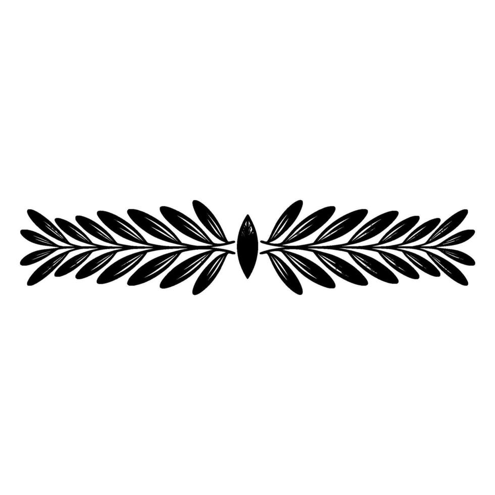 Elegant Black Olive Branch Border on White Background Illustration vector