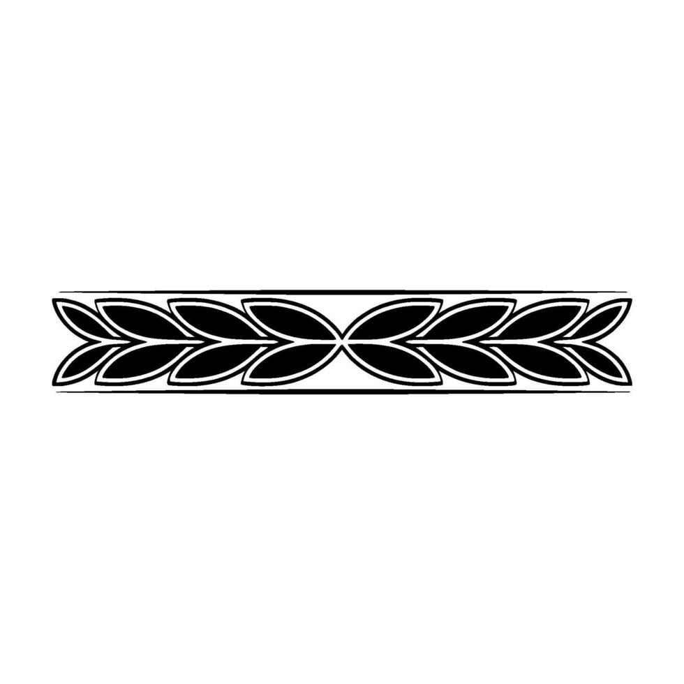 Elegant Laurel Wreath Border Minimalist Black White Element vector