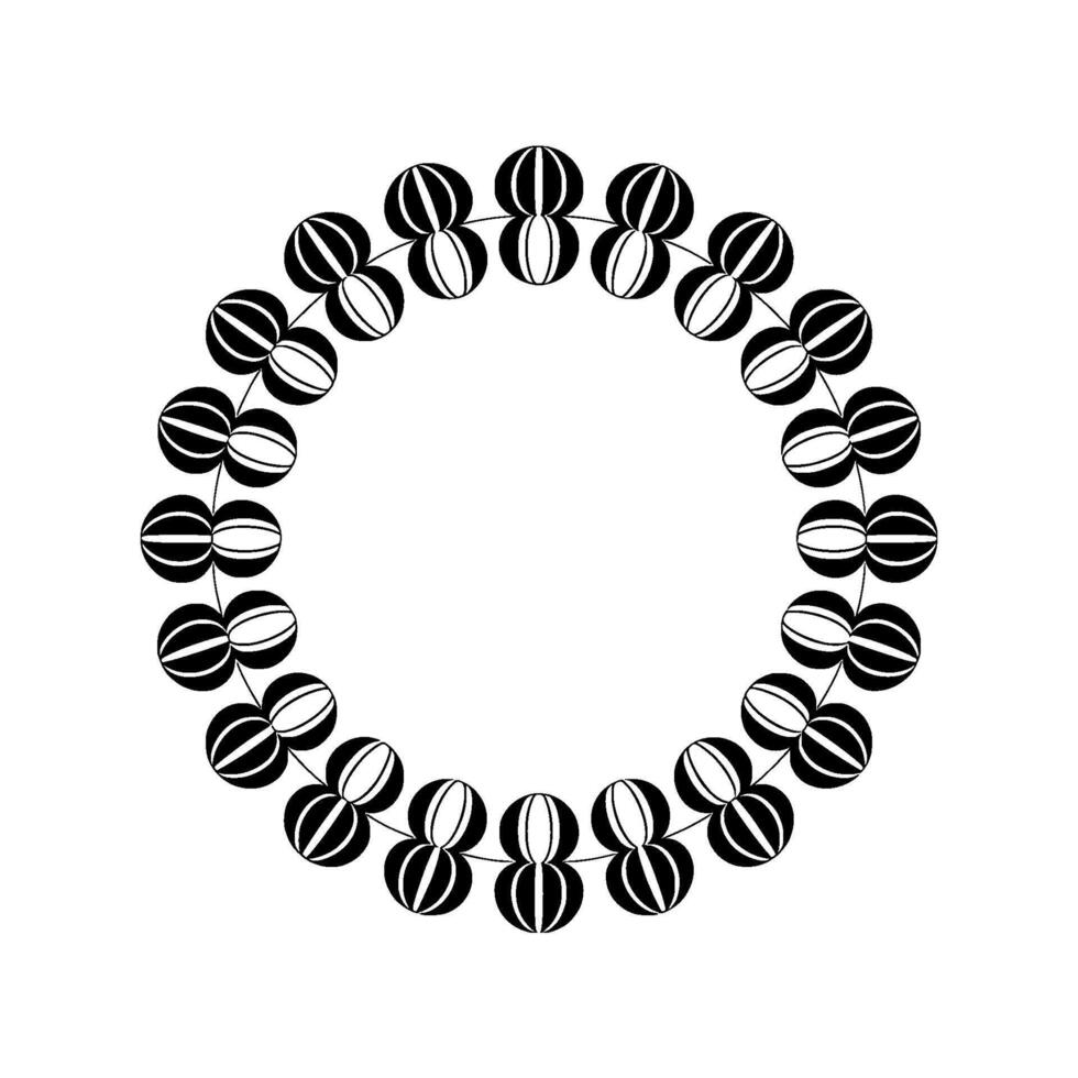 Minimalist Circular Geometric Pattern Black White Element vector