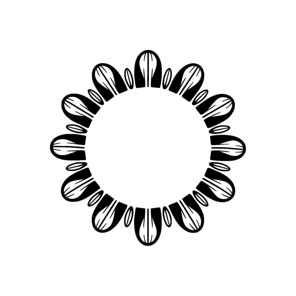 Elegant Black White Floral Border Element 4 vector
