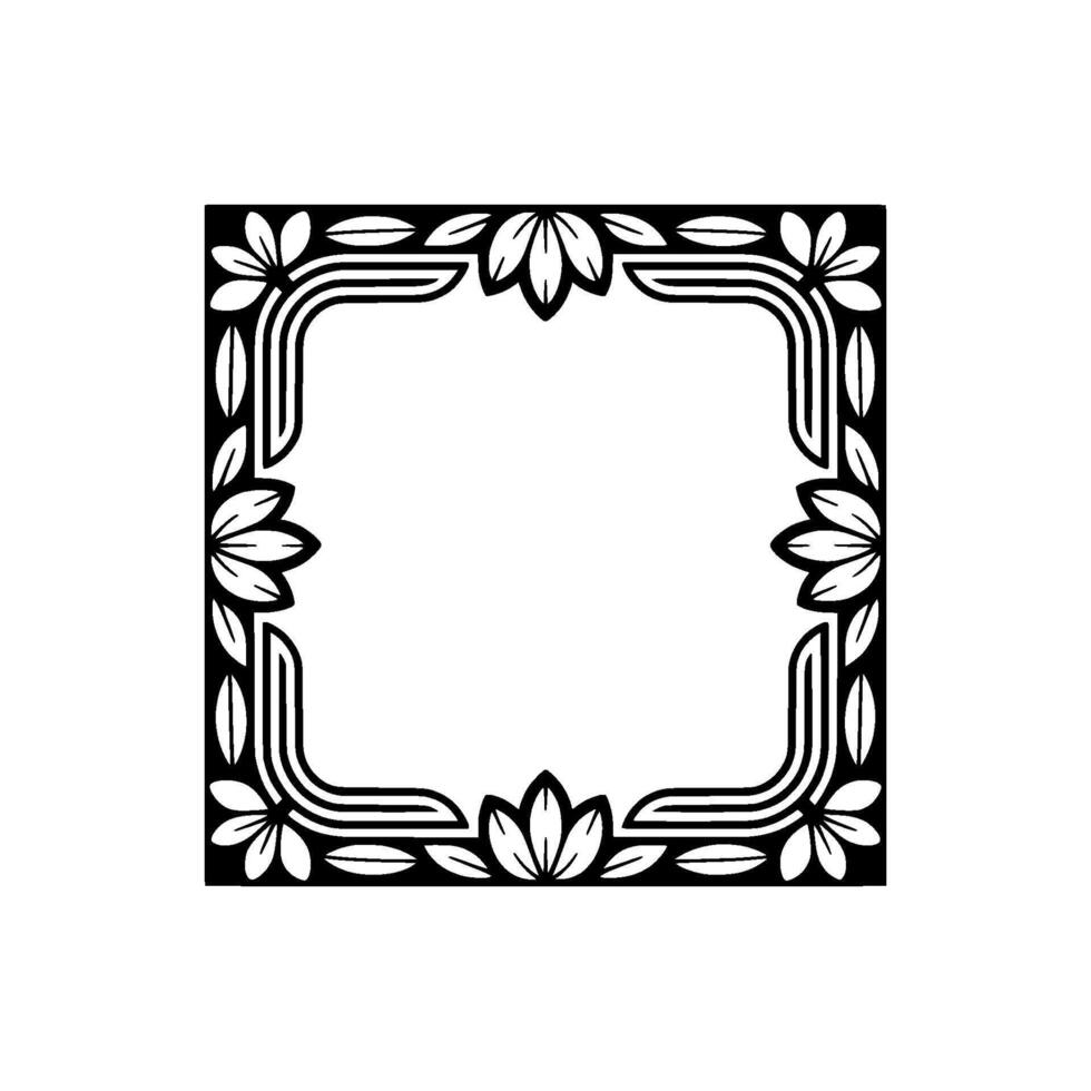 Elegant Floral Frame Silhouette Decorative Border for Invitations Cards vector