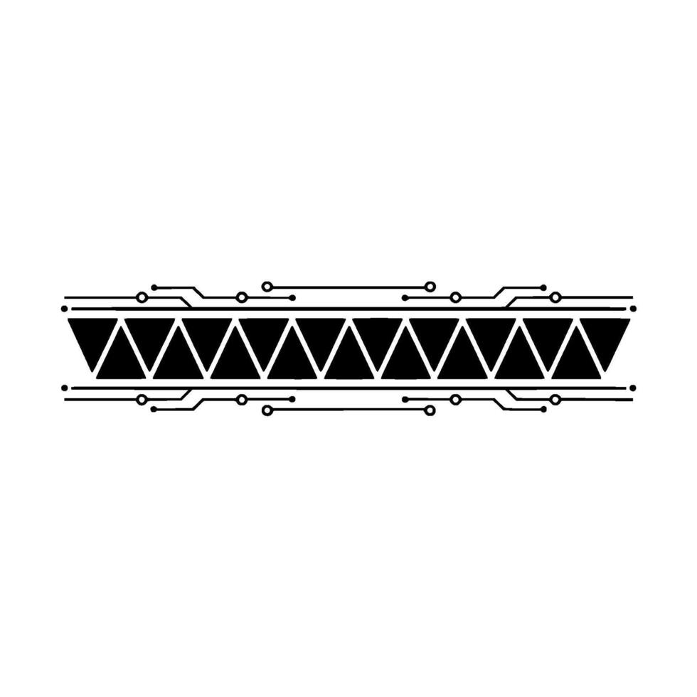 Geometric Circuitry Element Black Triangles on White Background vector