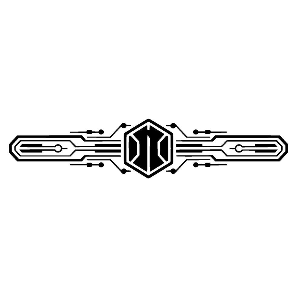Futuristic Tech Circuit Element Modern vector