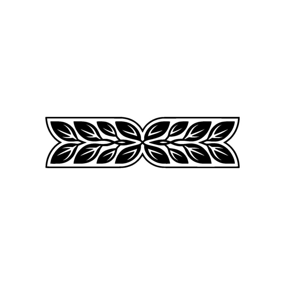 Elegant Black Leaf Border on a Minimalist White Background vector