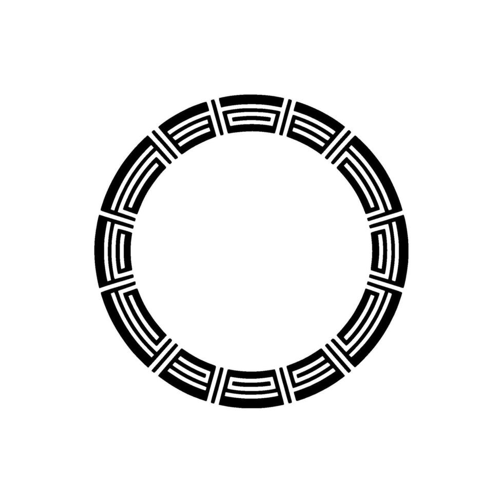 Geometric Black and White Circle , Decorative Border, Minimalist Art vector