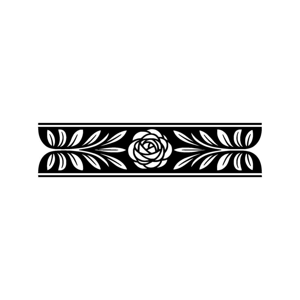 Elegant Black and White Floral Border Element 6 vector