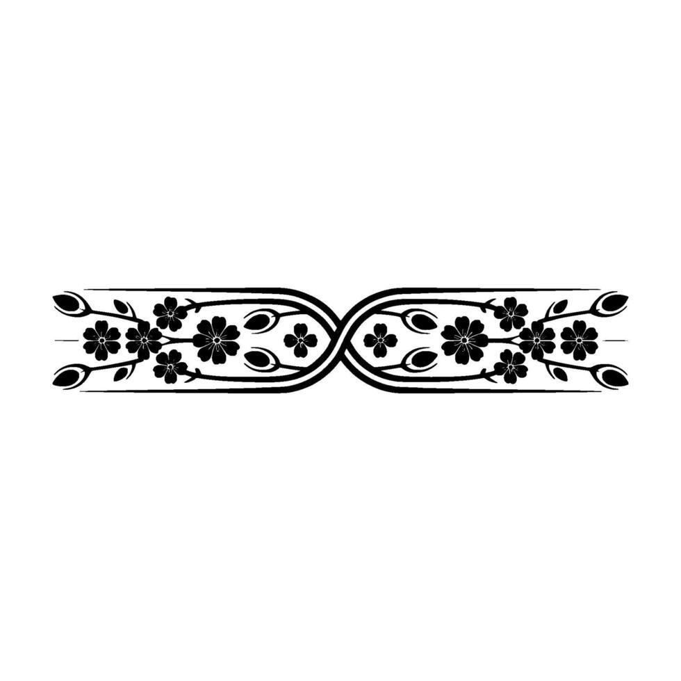 Elegant Black Floral Divider with Minimalist Illustration vector