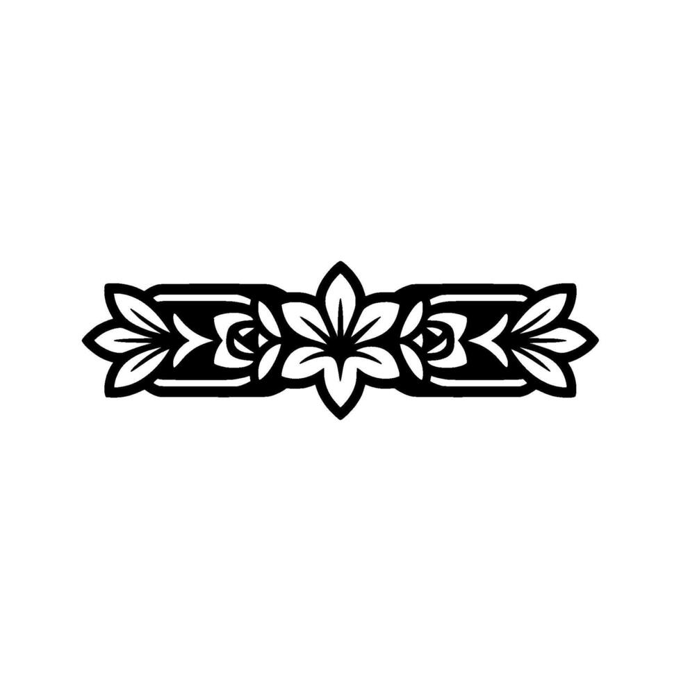 Black Floral Border , Minimalist Decorative Element, Illustration vector