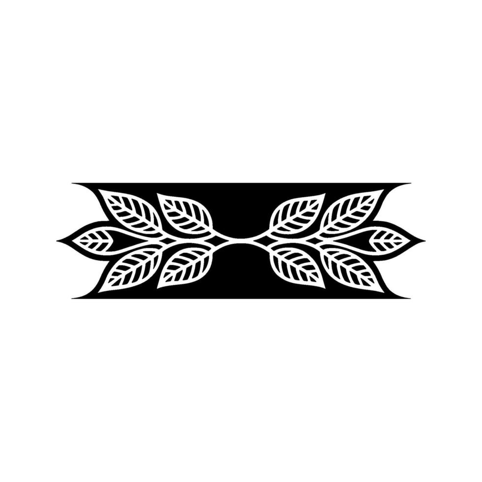 Elegant Black and White Leaf Motif Element vector