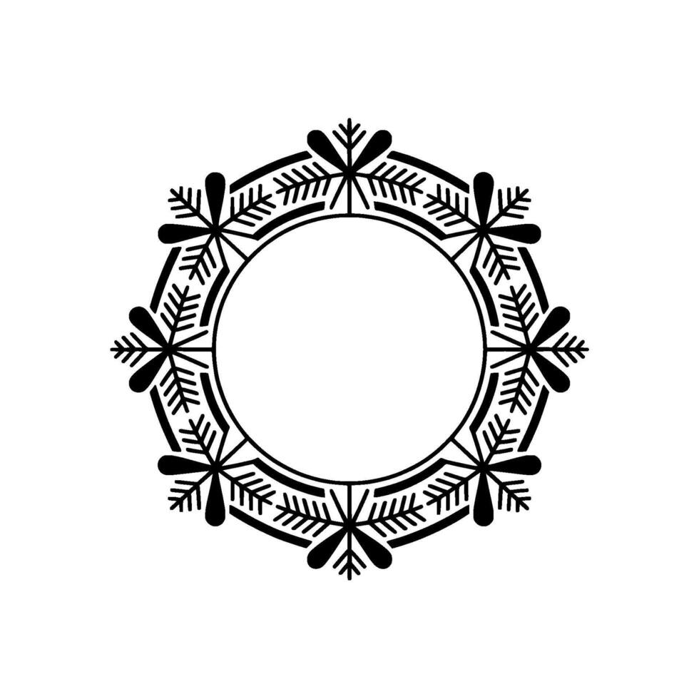 Winter Snowflake Frame Illustration Minimalist vector