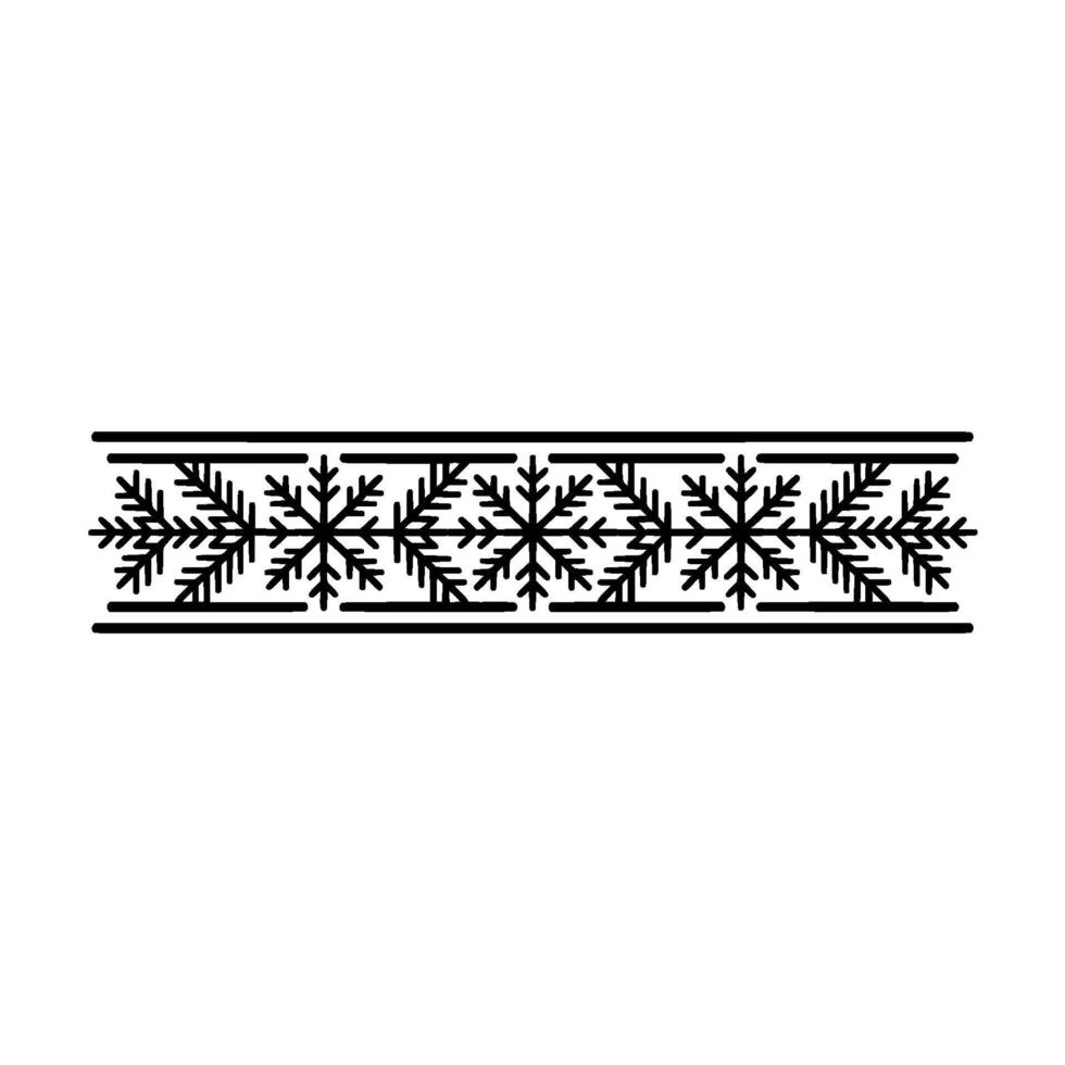 Minimalist Snowflakes Border for Winter Holiday Greetings vector
