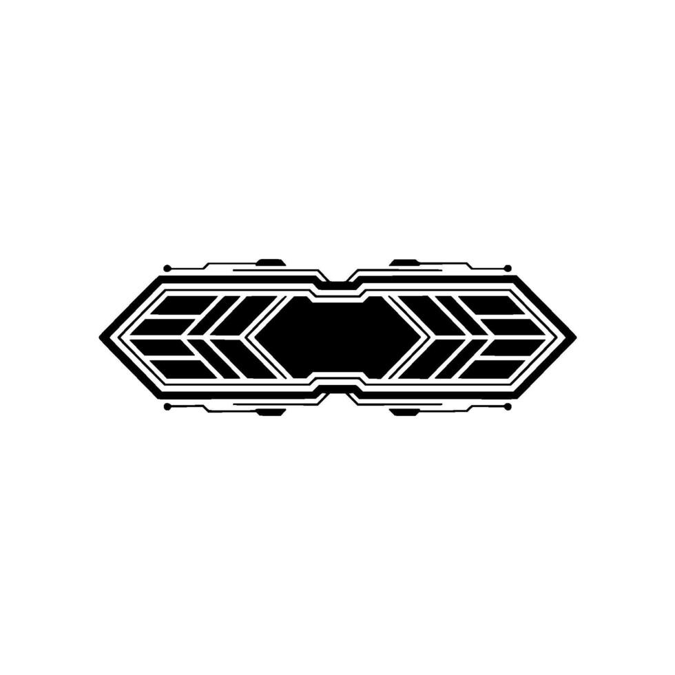 Futuristic Black Hexagon on White Background vector