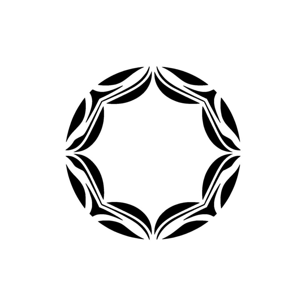 Minimalist Black Floral Frame on White Background vector
